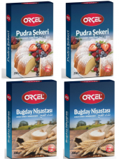 Orçel Pudra Şekeri 2x250gr. + Orçel Buğday Nişastası 2x200gr. SET - 1