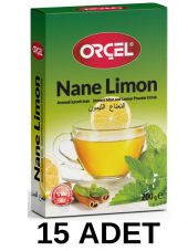 Orçel Nane Limon (Mentöllü) Aromalı İçecek Tozu Oralet Çay 15 x 200gr. - 1