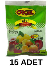 Orçel Kivi Aromalı İçecek Tozu Oralet Çay 300gr.x 15 Adet - 1