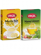 Orçel Nane Limon + Muzlu Süt Aromalı İçecek Tozu Oralet Çay 2x200gr. - 1
