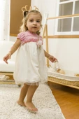 Tül Gül Detaylı Bayramlık Kız Bebek Çocuk Elbise 13628 thumbnail 1