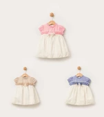 Tül Gül Detaylı Bayramlık Kız Bebek Çocuk Elbise 13628 thumbnail 5