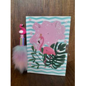ÇİLEKHOMEAVM  Hediyelik Flamingo Kilitli Hatıra Ve Günlük Defteri PELUŞ Kalem - 2