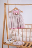 Babydola Çiçek Detaylı Kız Bebek Çocuk Bayramlık Elbise 2'li Set 13792 - 9