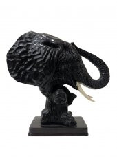REÇİNE STANDLI FİL KAFASI OBJE 21CM - 1