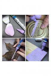 Akrilik Markör 2mm 6 Pastel Parlak Renkler Set 1 Paket Metal Cam Mantar Plastik Kumaş Deri Beton Boyama İçin İdeal - 1