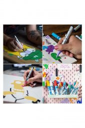 Akrilik Markör 2mm 6 Pastel Parlak Renkler Set 1 Paket Metal Cam Mantar Plastik Kumaş Deri Beton Boyama İçin İdeal - 2