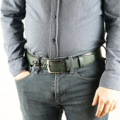 Parscraft Hakiki Manda Derisi Yeşil Erkek Kemer 45 Cm Kot Pantolon Spor Kemer - 3