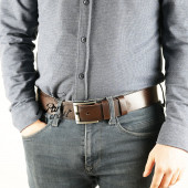Parscraft Hakiki Manda Derisi Kahverengi Erkek Kemer 45 Cm Kot Pantolon Spor Kemer - 3