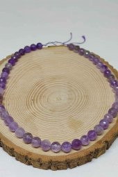 Ametist Taşı Açık Renk Faset Kesim Dizi 8mm thumbnail 2