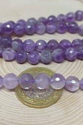 Ametist Taşı Açık Renk Faset Kesim Dizi 8mm thumbnail 3