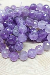 Ametist Taşı Açık Renk Faset Kesim Dizi 8mm thumbnail 4