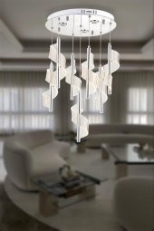 Eray Aydınlatma P7077-6+1 7li Krom Sarkıt Led Avize thumbnail 2