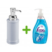 SIA-BOSP038 PORSELEN GRİ SIVI SABUNLUK VE 1 ADET 400 ML SIVI SABUN OKYANUS KOKULU thumbnail 1