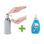 SIA-BOSP038 PORSELEN GRİ SIVI SABUNLUK VE 1 ADET 400 ML SIVI SABUN OKYANUS KOKULU thumbnail 3