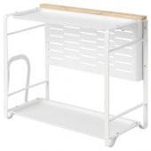 Bambu Tezgah Üstü Düzenleyici,MeridyenDukkan Beyaz, 40x21 cm Mutfak Organizatörü - 1