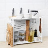 Bambu Tezgah Üstü Düzenleyici,MeridyenDukkan Beyaz, 40x21 cm Mutfak Organizatörü - 3