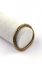 Hematit Doğal Taş Bileklik 2 x 4 mm Rondel Kesim - 1