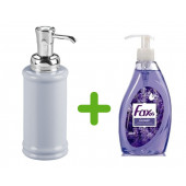 SIA-BOSP040 PORSELEN GRİ SIVI SABUNLUK VE 1 ADET 400 ML SIVI SABUN LAVANTA KOKULU thumbnail 1
