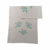 Kozalak Desenli Keten Runner - 1