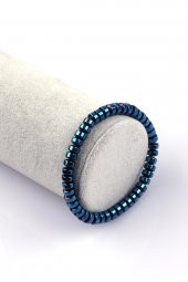 Hematit Doğal Taş Bileklik 3 x 6 mm Rondel Kesim thumbnail 1