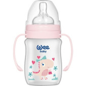 Wee Baby 137 Klasik+ Geniş Ağızlı Kulplu Pp Biberon 150 ml Pembe - 1