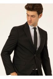 Normal Bel Slim Fit Siyah Erkek Takım Elbise Tk1020000242 - 4