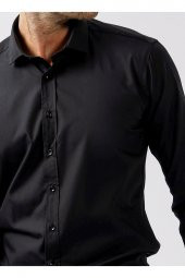 Klasik Yaka Düz Siyah Erkek Gömlek Gm1007100495 thumbnail 5