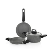 Schafer Eternal 3 lü Set Tencere 18 Cm+Sahan 18 Cm+Tava 18 Cm-Gri - 9