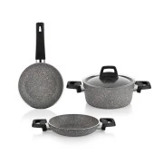 Schafer Eternal 3 lü Set Tencere 18 Cm+Sahan 18 Cm+Tava 18 Cm-Gri - 3