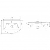 Turkuaz Seramik Cerastyle Evita Serisi 75 x 52 Cm Etajerli Lavabo - 4
