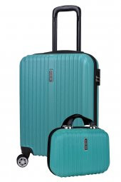 2li Valiz Seti Elatae Valiz Kabin Boy ve Makyaj Turkuaz 2li Set 1020 thumbnail 1