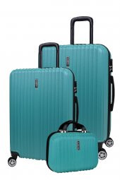 3lü Valiz Seti Elatae Valiz Büyük - Orta Boy ve Makyaj Turkuaz 1020 thumbnail 1