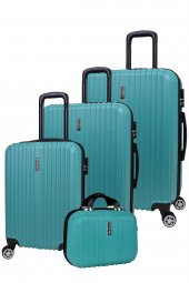 4lü Valiz Seti Elatae Valiz Büyük - Orta - Kabin Boy ve Makyaj Turkuaz 1020 thumbnail 1
