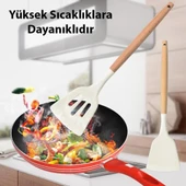 Coofbe 11 Parça Saklama Kutulu Yanmaz Yapışmaz Slikon Uçlu Ahşap Kepçe Seti Mutfak Seti Spatula Maşa Fırça Seti thumbnail 9