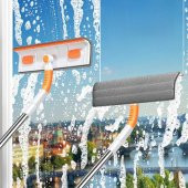 Coofbe 120CM Döndürülebilir Uzunluk Ayarlı Çift Taraflı Cam Silme Fırçası Elastik Başlık Mikrofiber Fırça - 2
