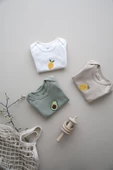 3lü Nakışlı Çıtçıtlı Kısa Kollu Body Zıbın Model 3 - 3