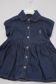 Jean Görünümlü Bayramlık Kız Bebek Çocuk Spor Elbise 13889 - 3
