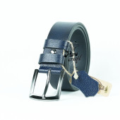 Parscraft Hakiki Erkek Deri Kemer 4 Cm Lacivert Kumaş Pantolon Spor Kemer - 2