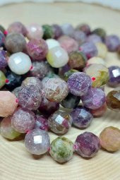 Turmalin Taşı Karışık Renkler Faset Kesim Dizi 8mm thumbnail 2