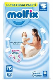 Molfix 6 Numara Extra Large 62'li Bebek Bezi - 1
