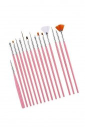 SHUSHU SHUSHU 15li Tırnak Süsleme Fırçası Pembe - 1