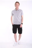 İntersivin Slim Fit Polo Yaka Cepsiz Dokulu Gri Erkek T-Shirt - 2