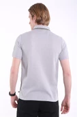 İntersivin Slim Fit Polo Yaka Cepsiz Dokulu Gri Erkek T-Shirt - 3