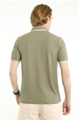 İntersivin Slim Fit Polo Yaka Cepsiz Dokulu Haki Erkek T-Shirt - 3