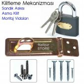 Kilitleme Mekanizması Sandık Askısı No30+Asma Kilit+Montaj Vidaları-Montajı Kolay - 2