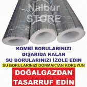 DOĞALGAZ KOMBİ FOLYO KAPLI TASARRUF BORU KILIFI 4 ADET TOPLAM 8 METRE+İZOLASYON FOLYO BANDI 5 METRE - 3