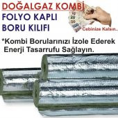 DOĞALGAZ KOMBİ FOLYO KAPLI TASARRUF BORU KILIFI 4 ADET TOPLAM 8 METRE+İZOLASYON FOLYO BANDI 5 METRE - 5