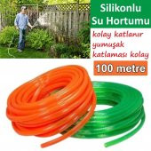Silikonlu Bahçe Hortumu-100 Metre-Kırılmaz-Kolay Katlanır-Dayanıklı-Tüm Musluklara Uyumlu-Yumuşak - 2