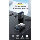 BASEUS BA04 Bluetooth 5.0 Wireless Kablosuz Adaptör Bluetooth Adaptör Dongle Kit - 2